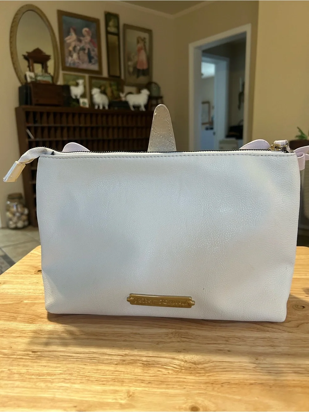 Betsey Johnson Faux Leather Unicorn Makeup Bag Wristlet